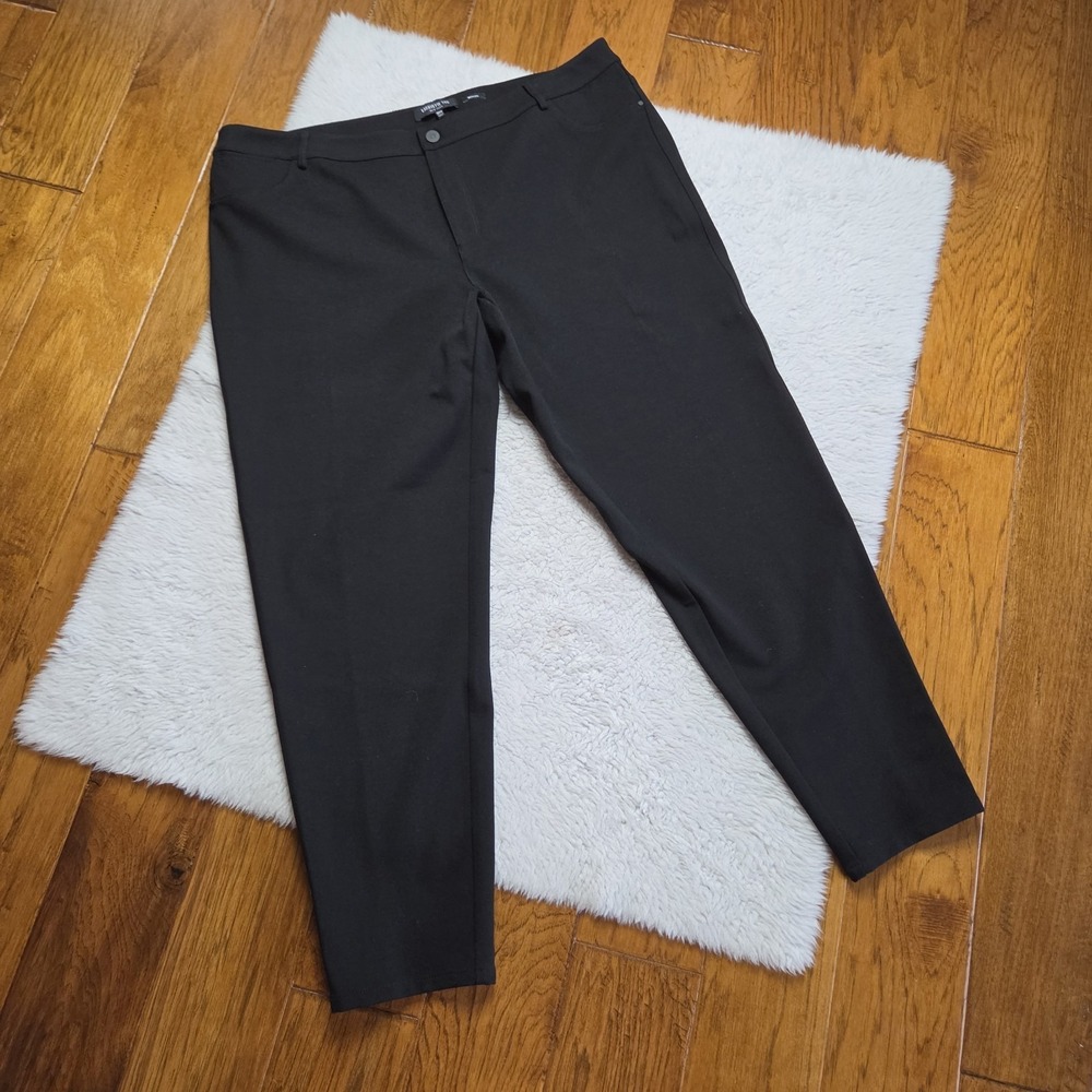 Lafayette 148 Mercer Pants Women's 20W Black Stretch Slim Ankle Trousers